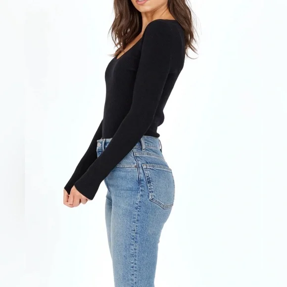 NWT- One Grey Day Fica Bodysuit in Black- Size Large - Picture 8 of 9